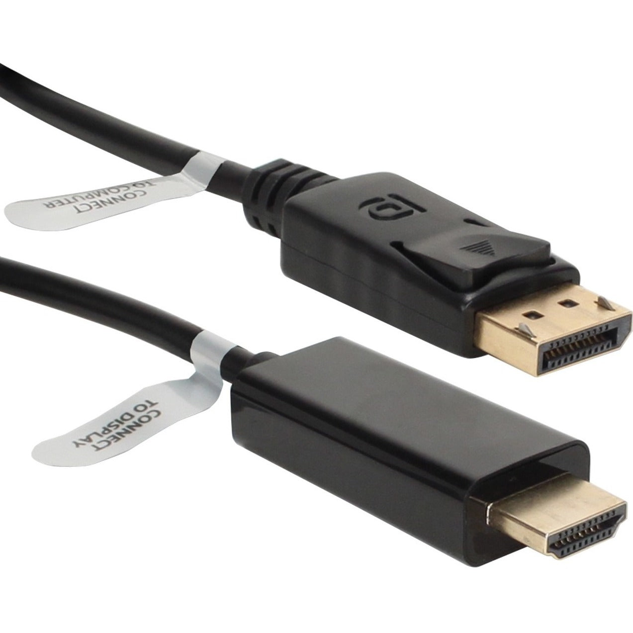 QVS DPHD-06 6ft DisplayPort to HDMI Digital A/V Cable, Locking Latch, 1920 x 1200 Supported Resolution