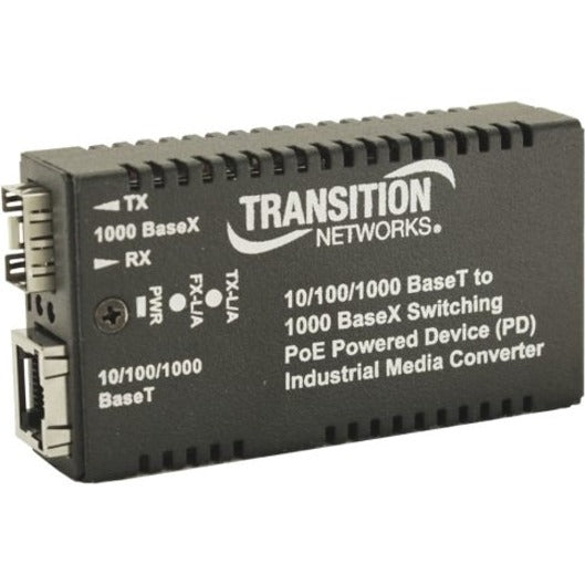 Transition Networks M/GE-ISW-SFP-01-PD Hardened Mini PD 10/100/1000 Bridging Media Converter, Gigabit Ethernet