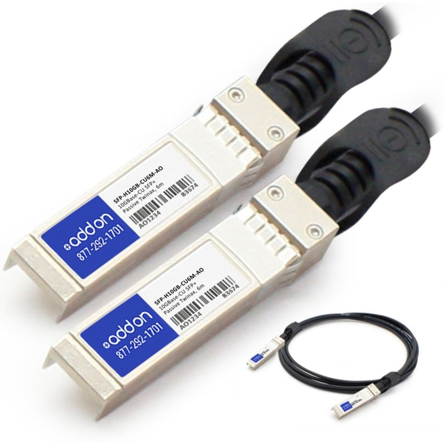 AddOn SFP-H10GB-CU6M-AO SFP+ Network Cable, 10GBASE CU, 19.69 ft, Lifetime Warranty