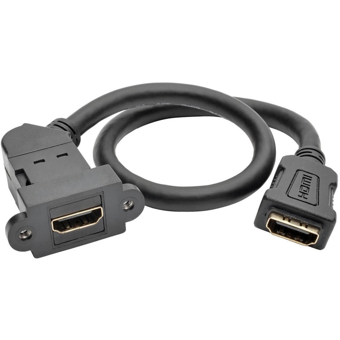 Tripp Lite P164-001-KPA-BK HDMI Audio/Video Cable, 1 ft, EMI/RF Protection, Gold Plated Connectors, Black