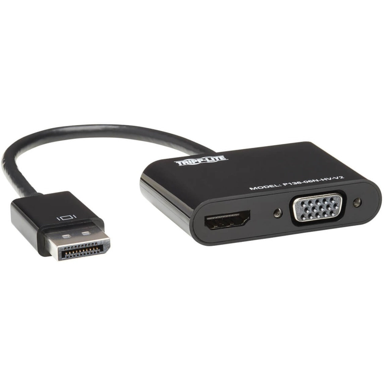 Tripp Lite P136-06N-HV-V2 DisplayPort 1.2 to VGA/HDMI All-in-One Converter Adapter, 4K x 2K HDMI Cable