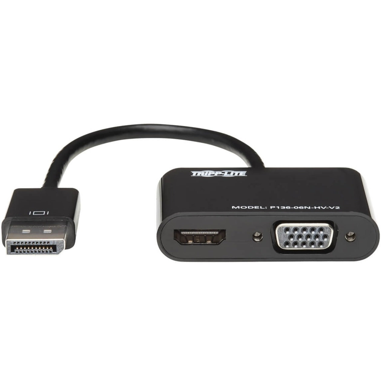 Tripp Lite P136-06N-HV-V2 DisplayPort 1.2 to VGA/HDMI All-in-One Converter Adapter, 4K x 2K HDMI Cable