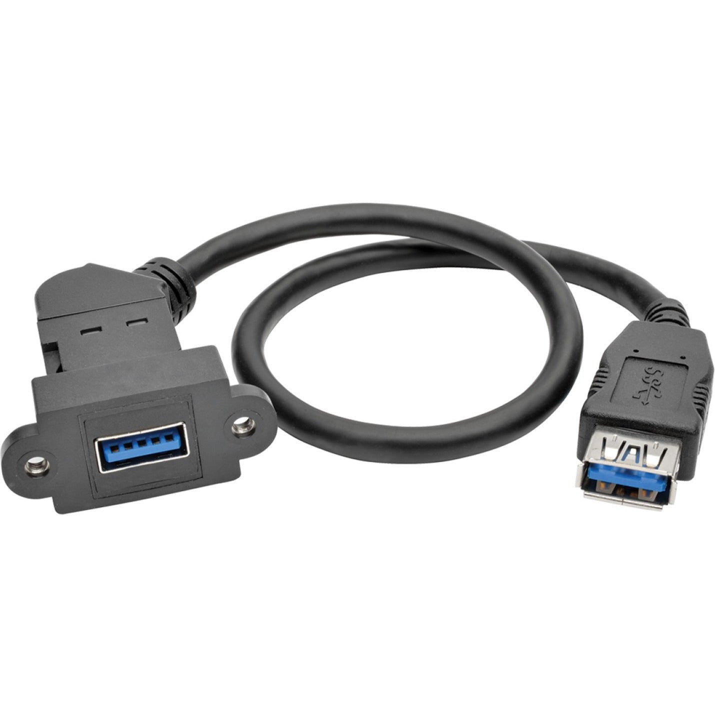 Tripp Lite U325-001-KPA-BK USB Data Transfer Cable, Angled Connector, Black