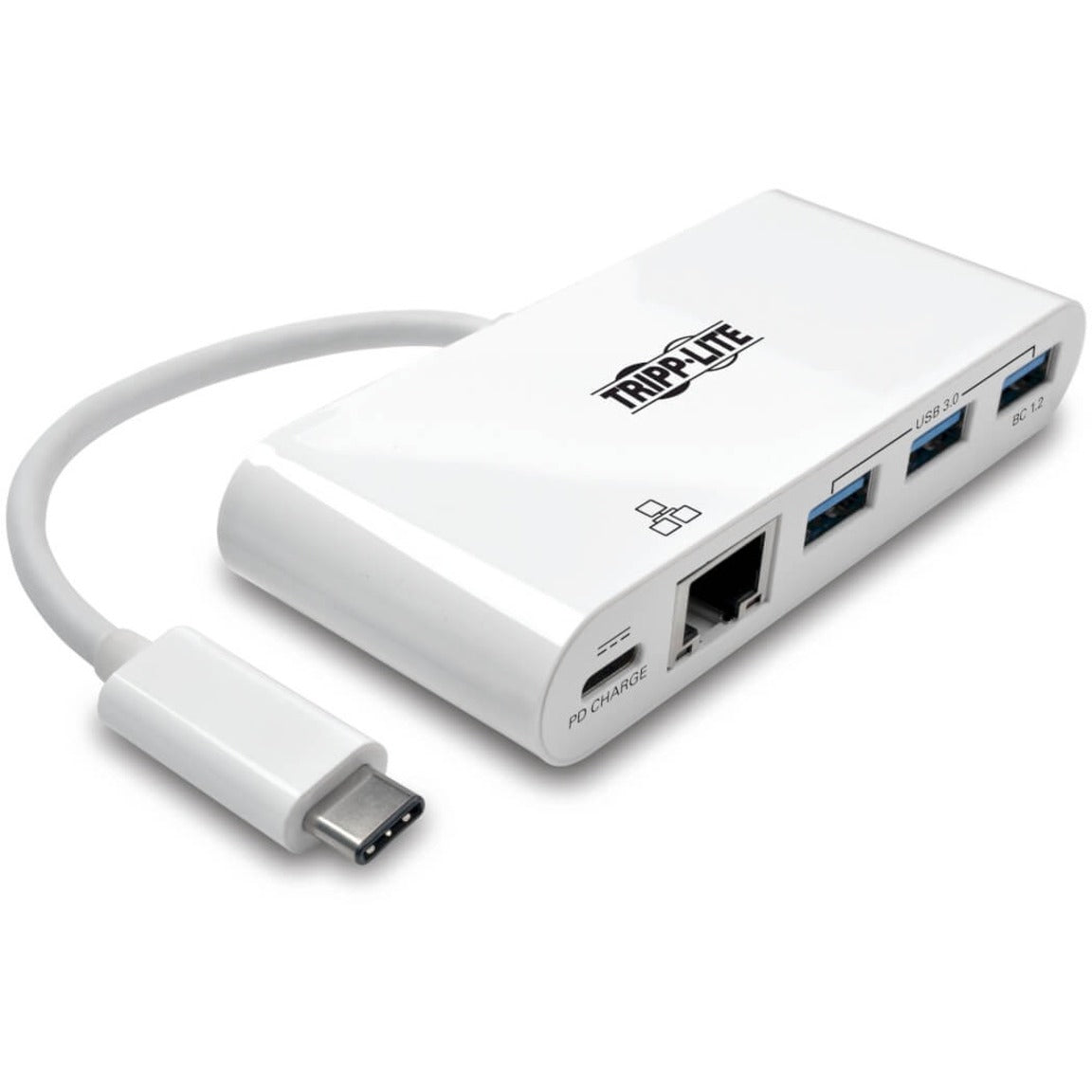 Tripp Lite U460-003-3AG-C USB 3.1 Gen 1 USB-C Portable Hub/Adapter, 3-Port USB 3.0 Ports, 1 Network Port