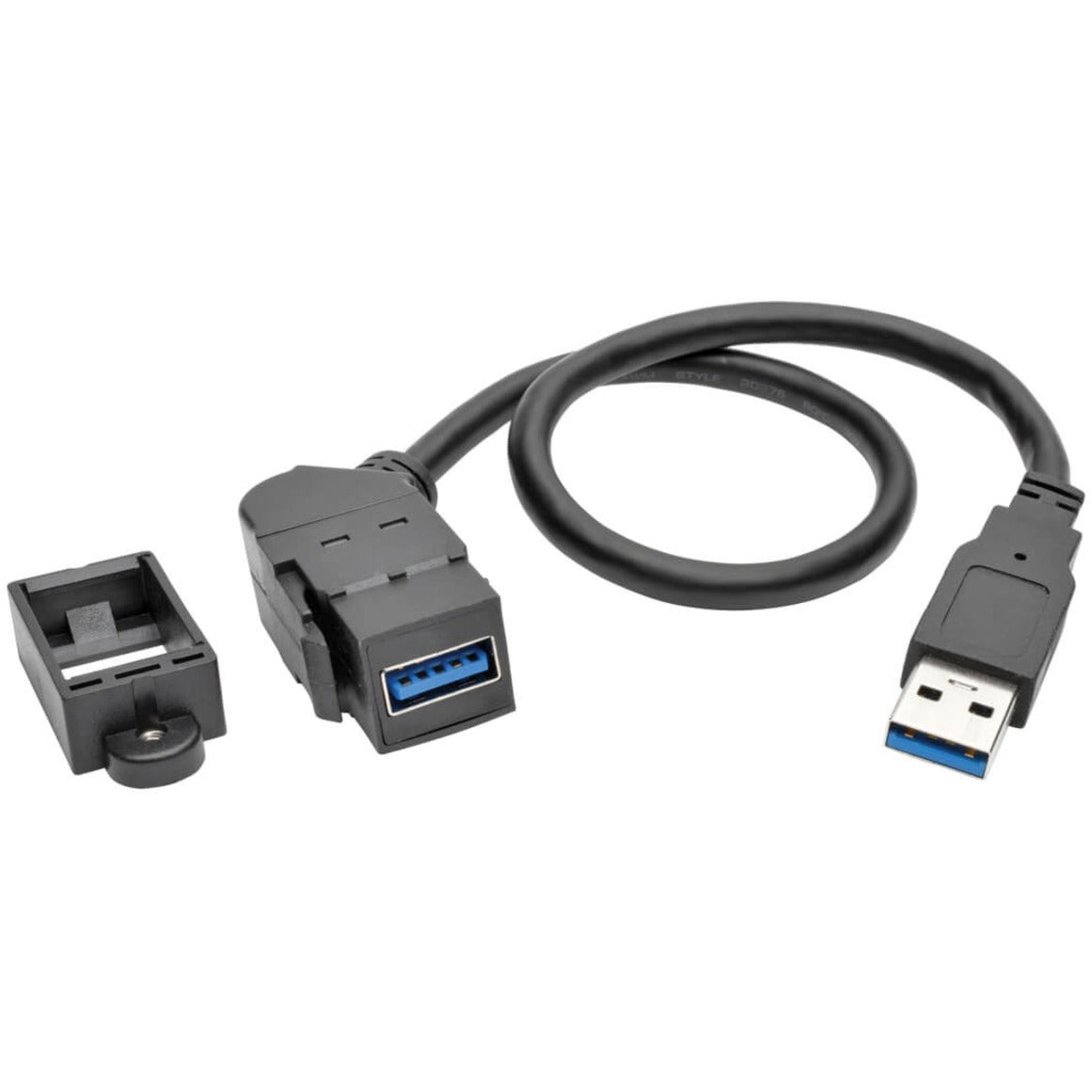Tripp Lite U324-001-KPA-BK USB Extension Data Transfer Cable, 1 ft, Black