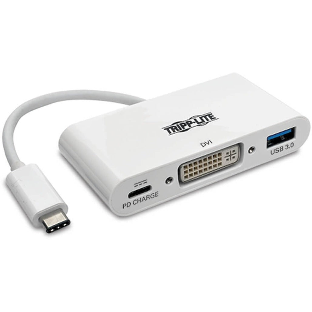 Tripp Lite U444-06N-DU-C USB-C to DVI Adapter, USB-A Hub and Charging Ports