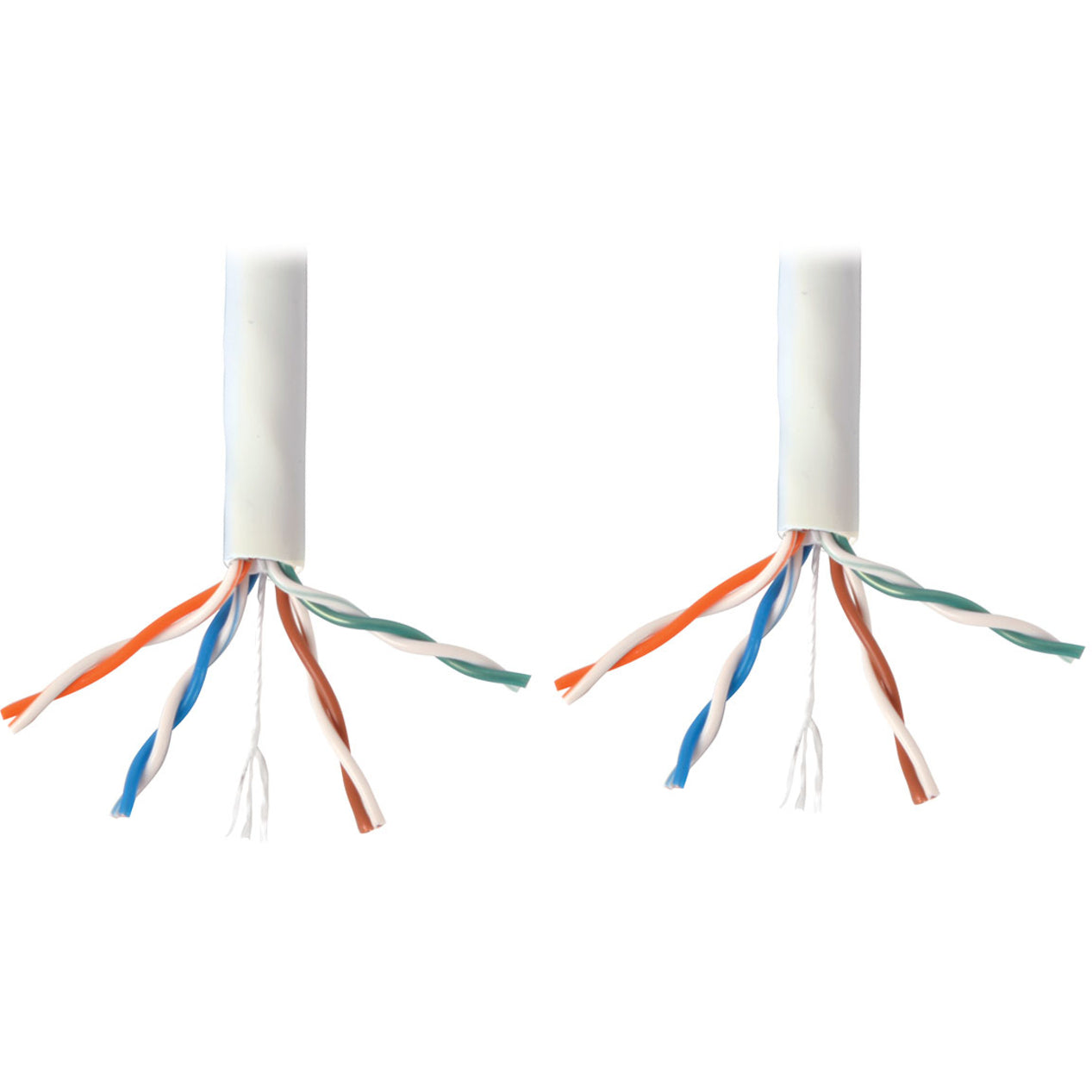 Tripp Lite N224-01K-WH Cat6 Gigabit Bulk Solid-Core Plenum-Rated PVC Cable, White, 1000 ft