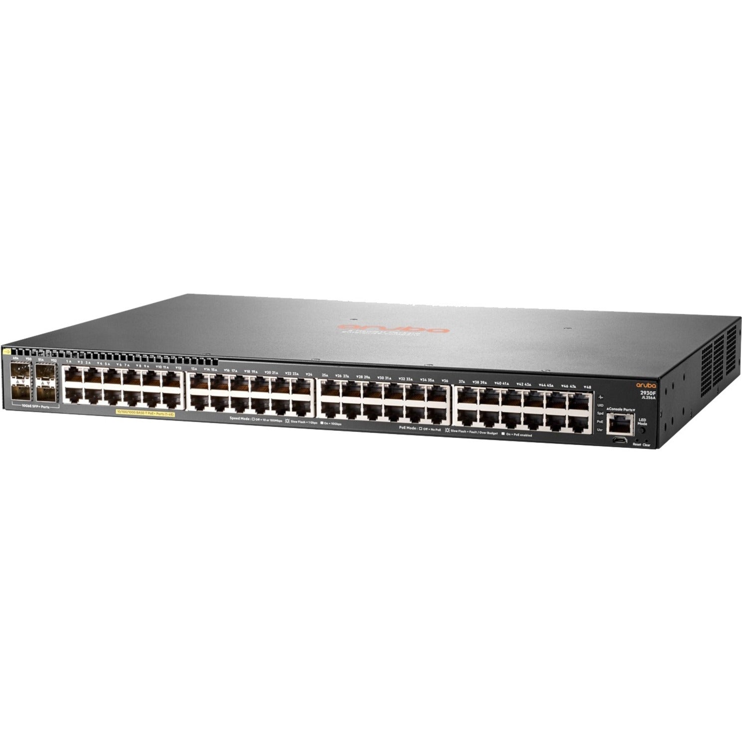 HPE Aruba 2930F 48G PoE+ 4SFP+ Switch, Gigabit Ethernet, 10 Gigabit Ethernet, Lifetime Warranty