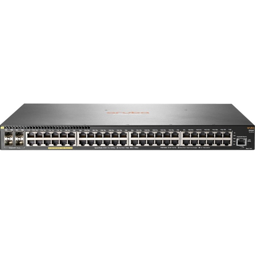 HPE Aruba 2930F 48G PoE+ 4SFP+ T Swch, Layer 3 Switch, 48 Gigabit Ethernet Ports