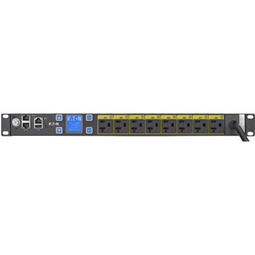 Eaton EMAT09-10 ePDU Managed 8-Outlet PDU, 1U IN: 5-20P, L520P 16A 1P OUT: 8X5-20R