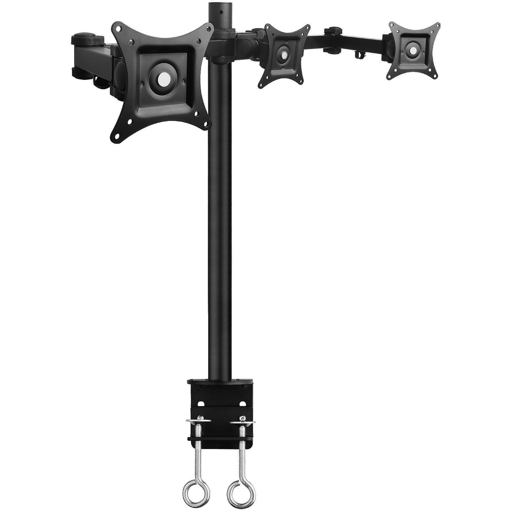 SIIG CE-MT0R12-S3 Articulating Triple Monitor Desk Mount - 13" to 27", 66 lb Load Capacity, Steel, Black