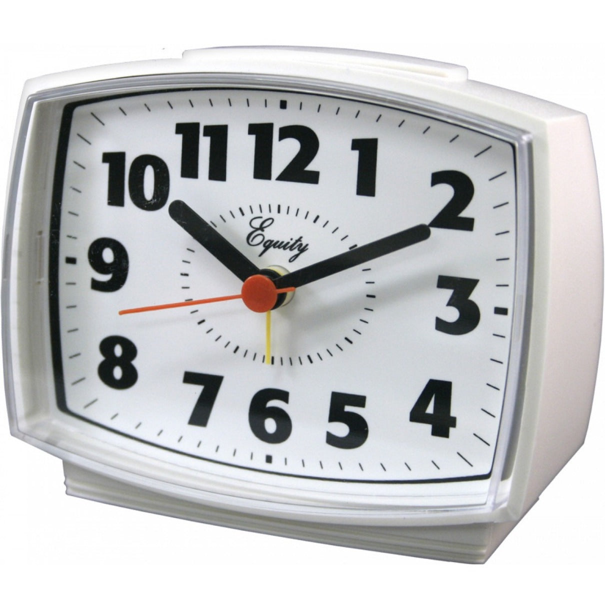 La Crosse Technology 33100 Electric Analog Alarm Clock, White Rectangle Table Clock with Alarm and Snooze