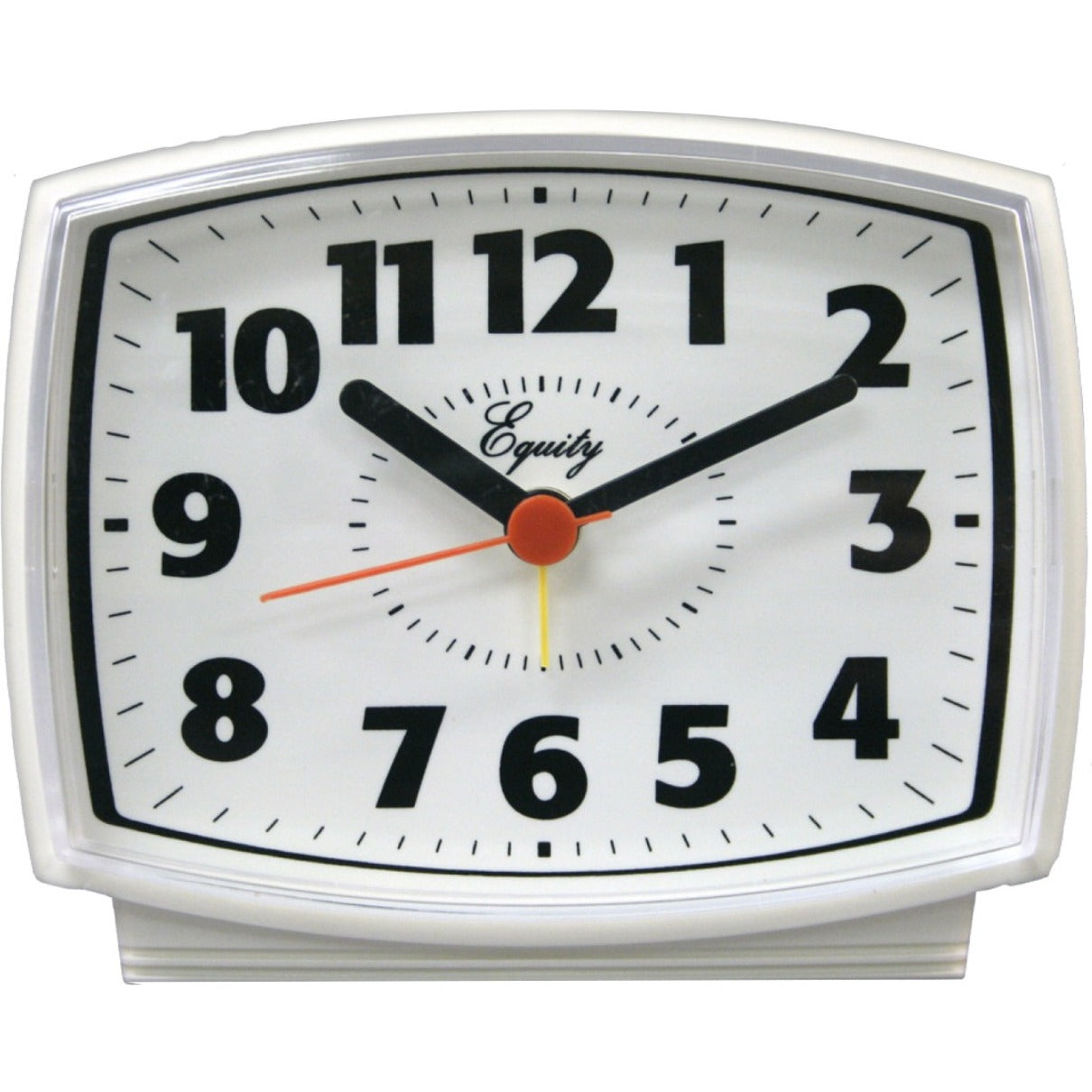 La Crosse Technology 33100 Electric Analog Alarm Clock, White Rectangle Table Clock with Alarm and Snooze