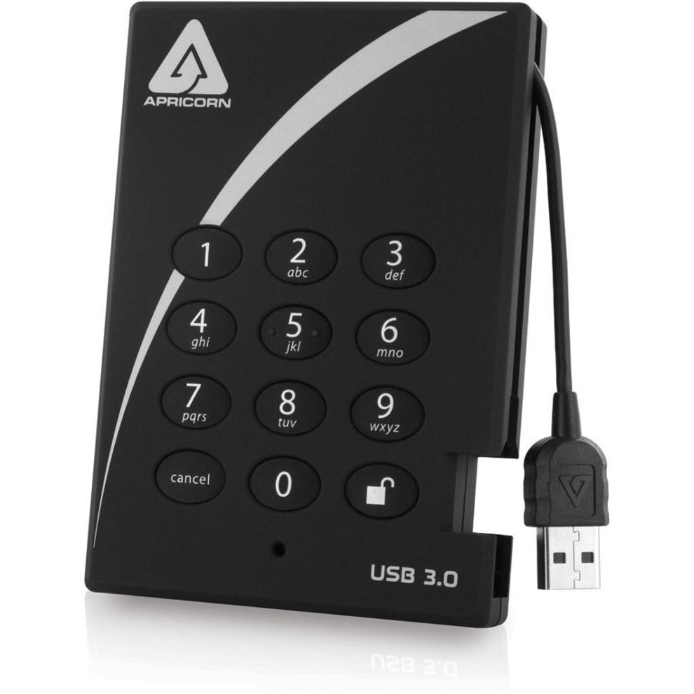 Apricorn A25-3PL256-S2000 Aegis Padlock 2TB SSD, USB 3.0 External Solid State Drive