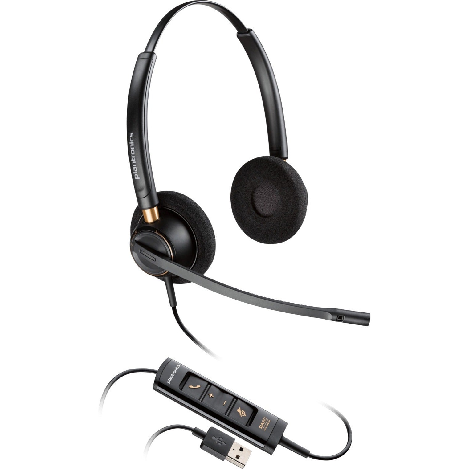Plantronics 203444-01 Corded Headset with USB Connection, Binaural Over-the-head, Durable, Wideband Audio, Noise Canceling