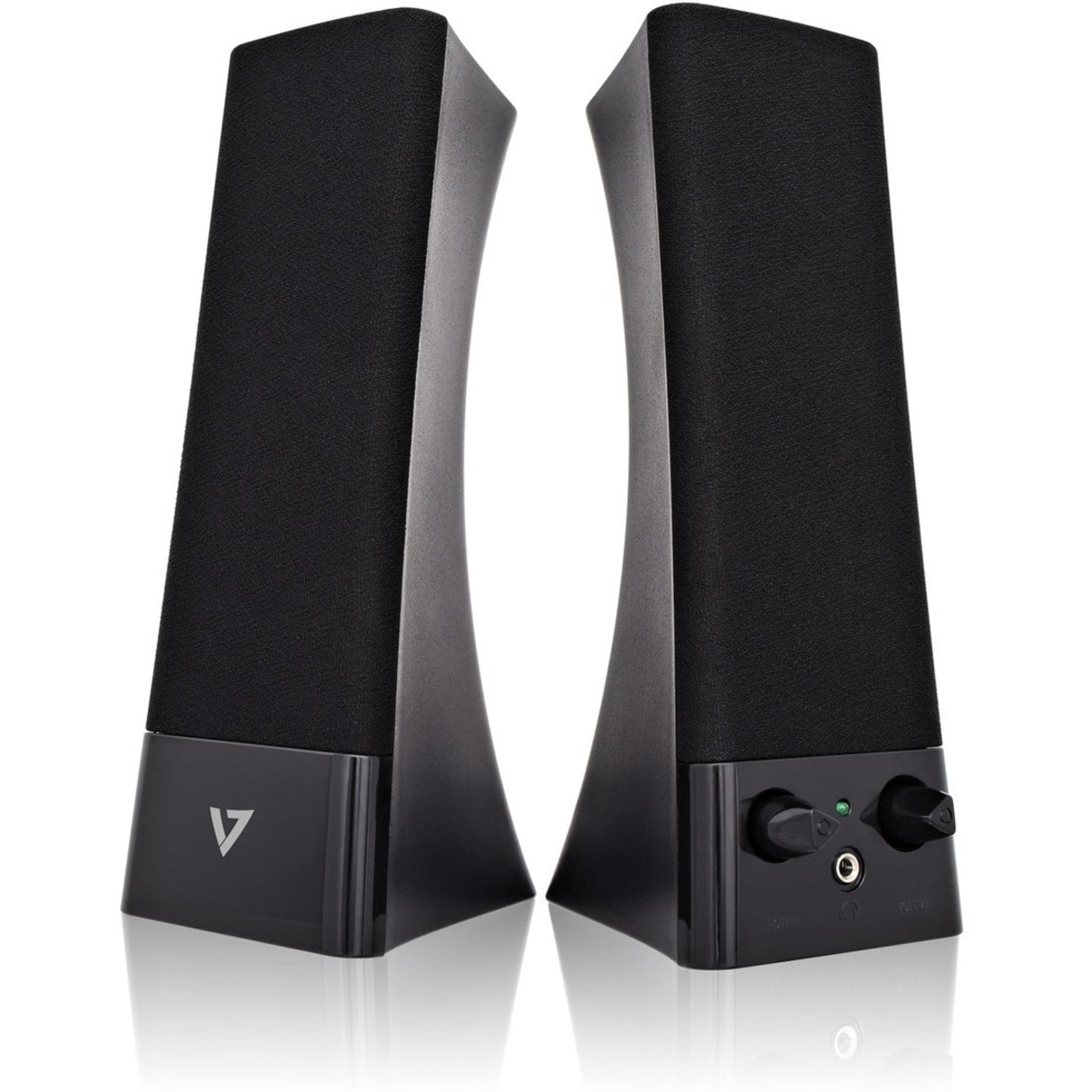V7 SP2500-USB-6N USB Powered Stereo Speakers, 5W RMS Output Power, 2 Year Warranty, Black