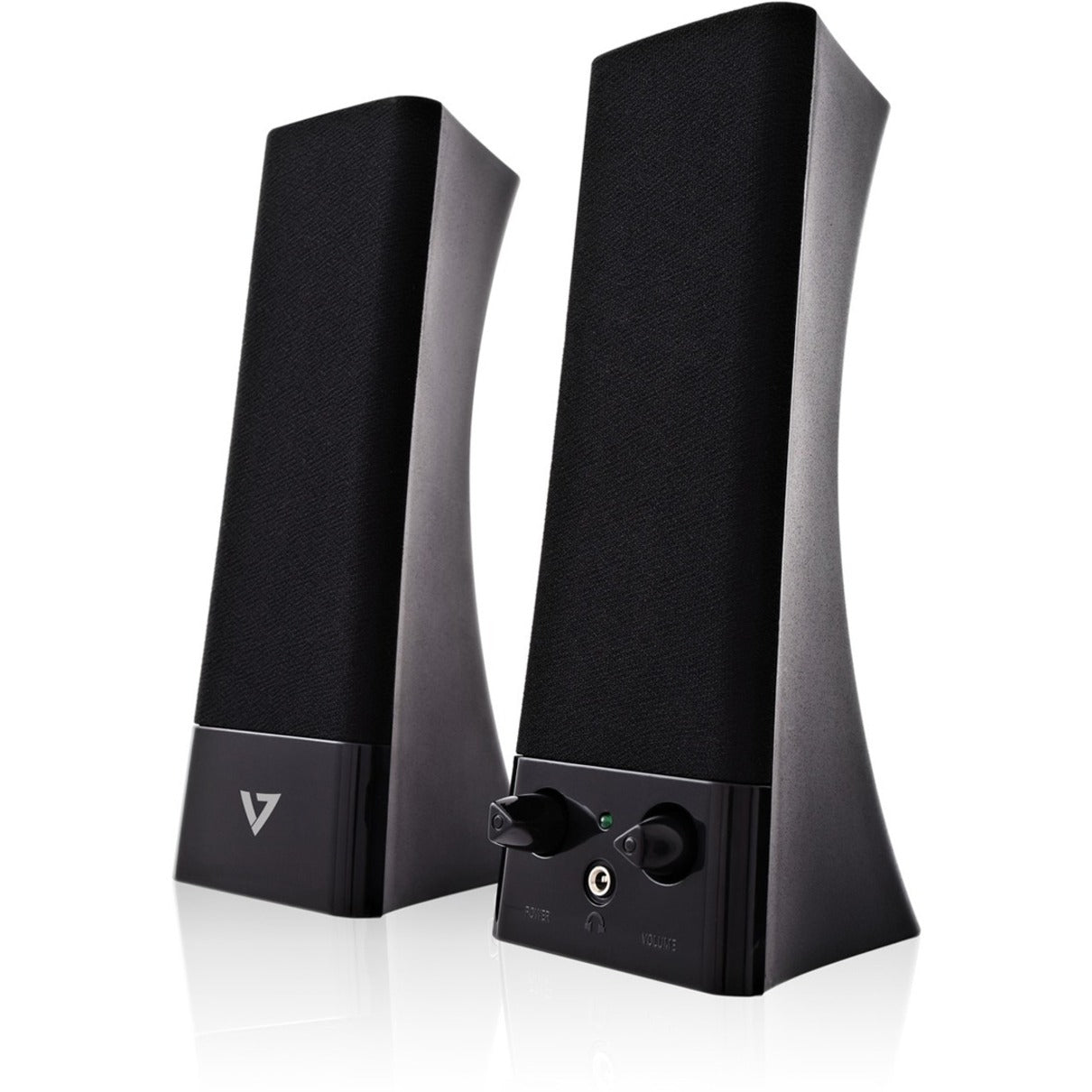 V7 SP2500-USB-6N USB Powered Stereo Speakers, 5W RMS Output Power, 2 Year Warranty, Black