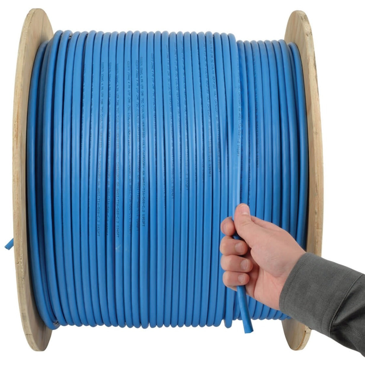 Tripp Lite N223-01K-BL Cat6a 10G Bulk Solid-Core PVC Cable, Blue, 1000 ft