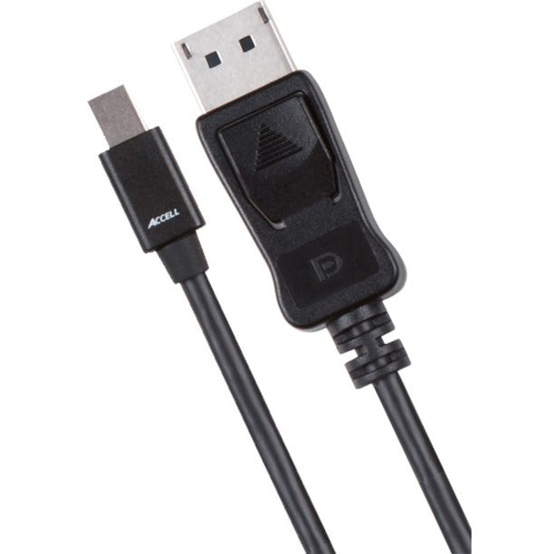 Accell B143B-003B UltraAV Mini DisplayPort to DisplayPort 1.2 Cable, 3.28 ft, 21.6 Gbit/s, 3840 x 2160, Locking Latch, Gold Plated