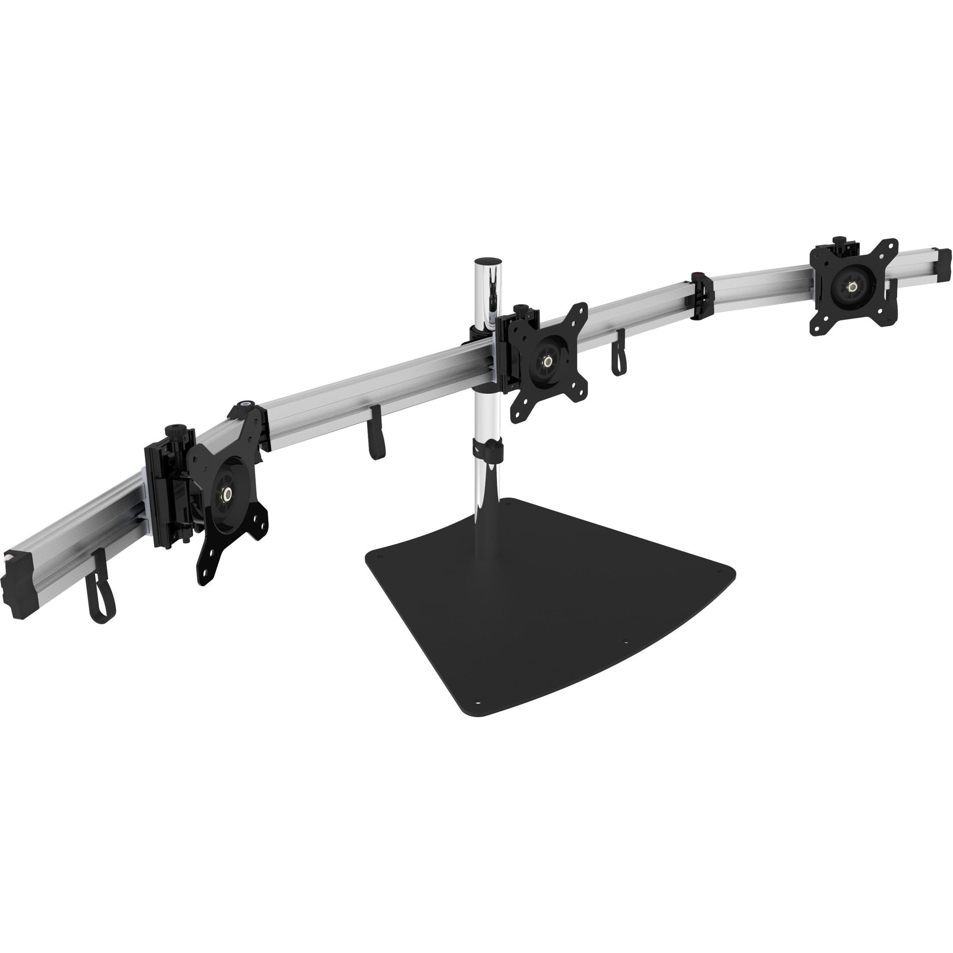 SIIG CE-MT2111-S1 Easy-Adjust Triple Monitor Desk Stand - 13" to 27", Durable, 360° Rotation, Tilt, Heavy Duty, Ergonomic