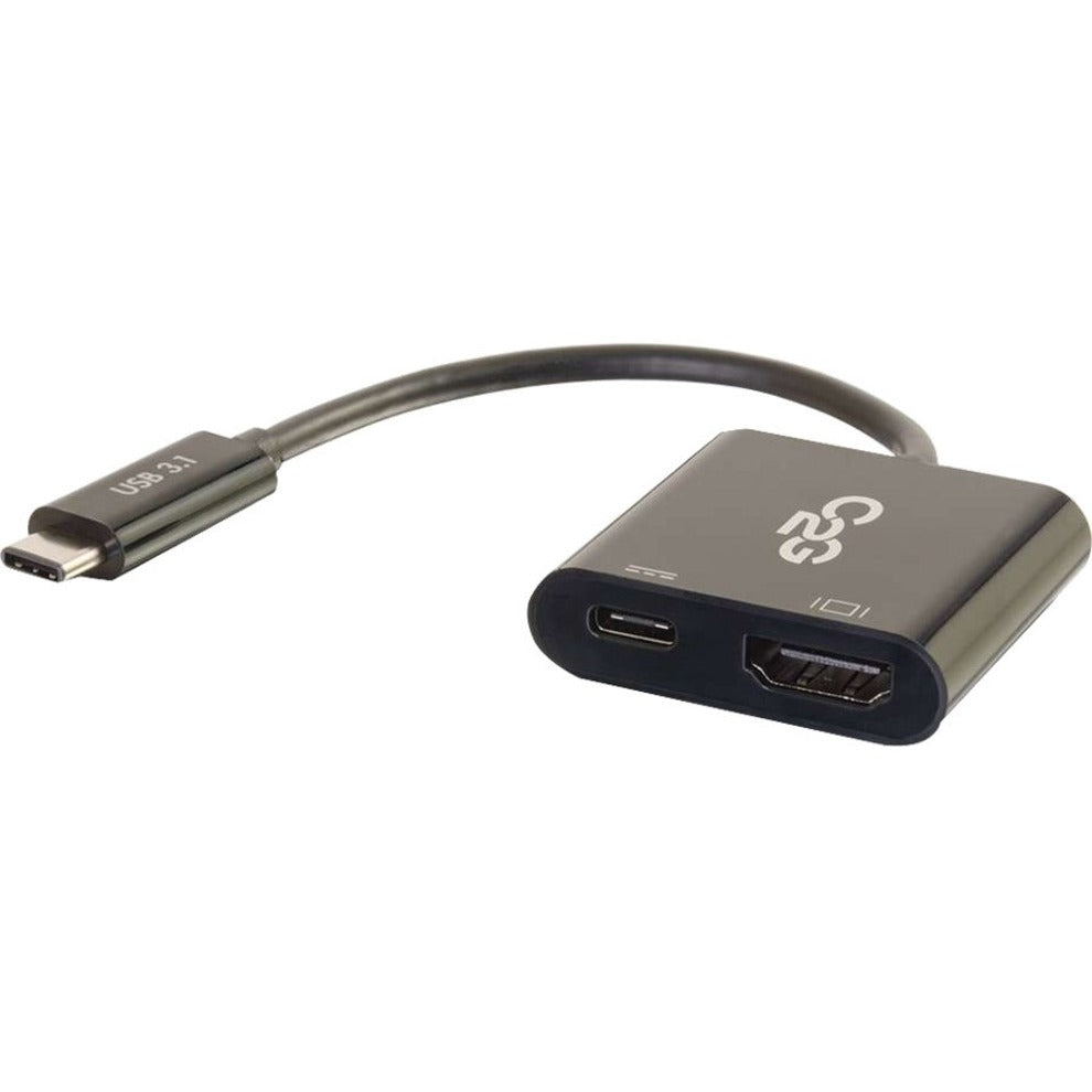 C2G 29531 USB C To HDMI Multiport Adapter - Up to 60W PD - 4K 30Hz, Black