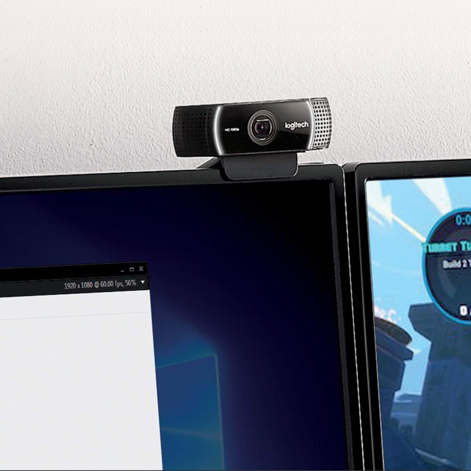 Logitech 960-001087 C922 Pro Stream Webcam, 2 Megapixel, 60 fps, USB 2.0