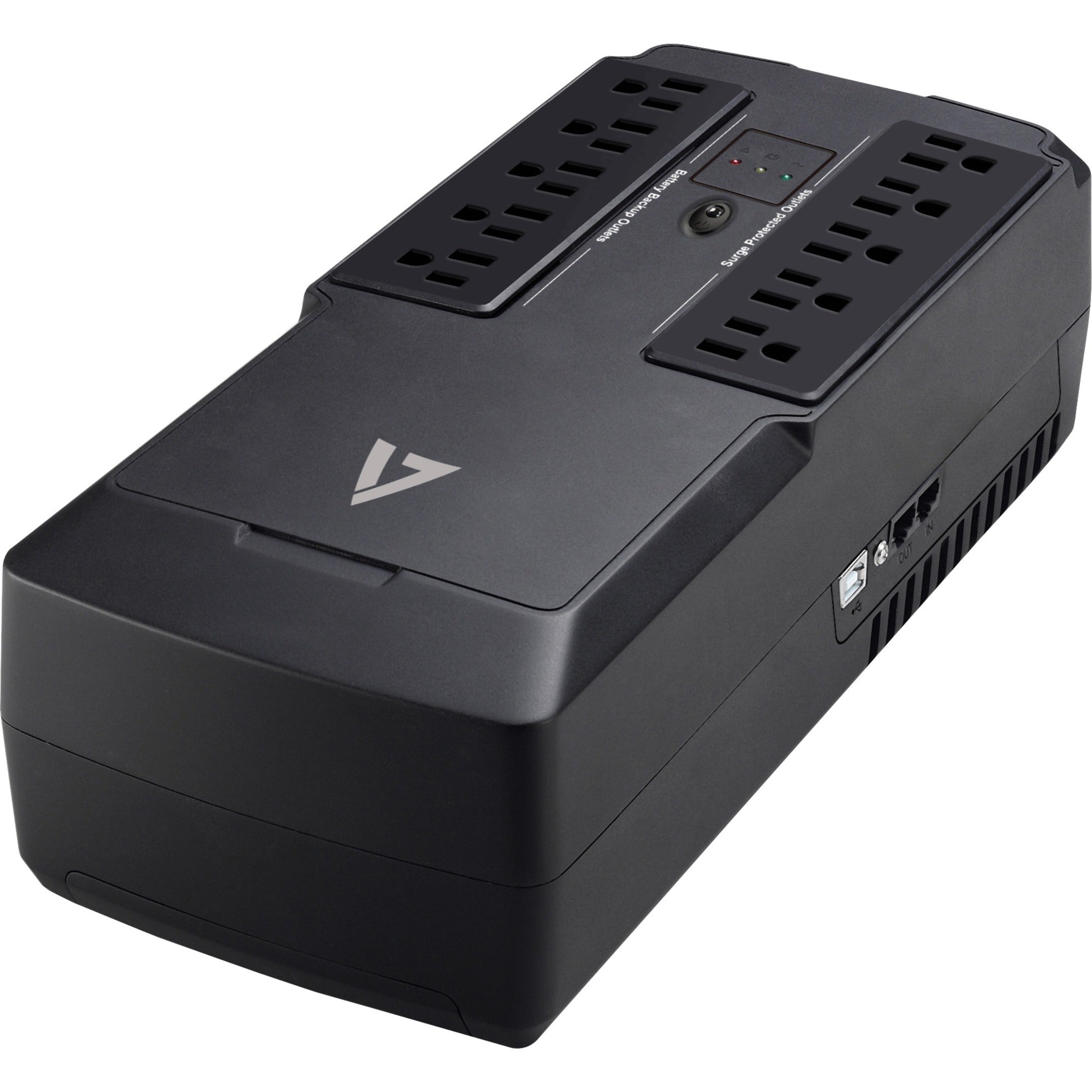 V7 UPS1DT550-1N UPS 550VA Desktop with 10 Outlets, 3 Year Limited Warranty, Energy Star, USB, 120V AC