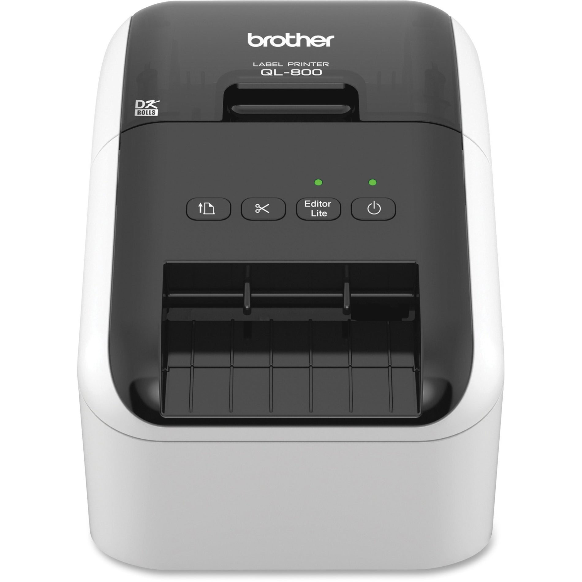 Brother QL800 Label Printer, Direct Thermal, Monochrome, 2.44" Roll, 1.6 lps, 300 x 600 dpi