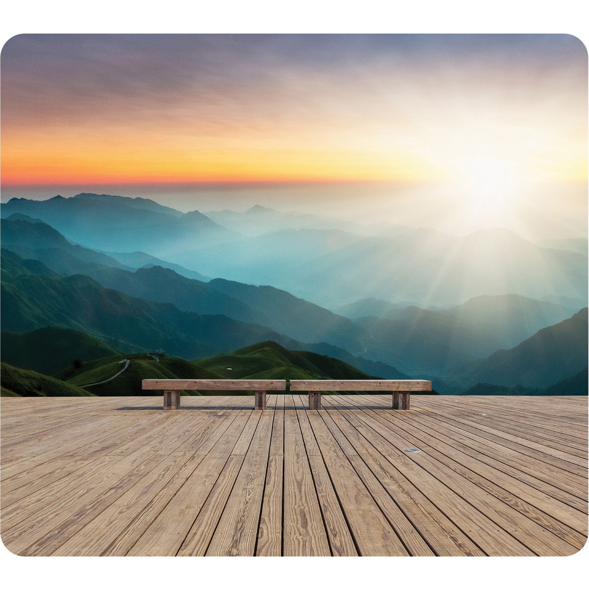 Fellowes Recycled Mouse Pad - Mountain Sunrise, Multi [Discontinued]