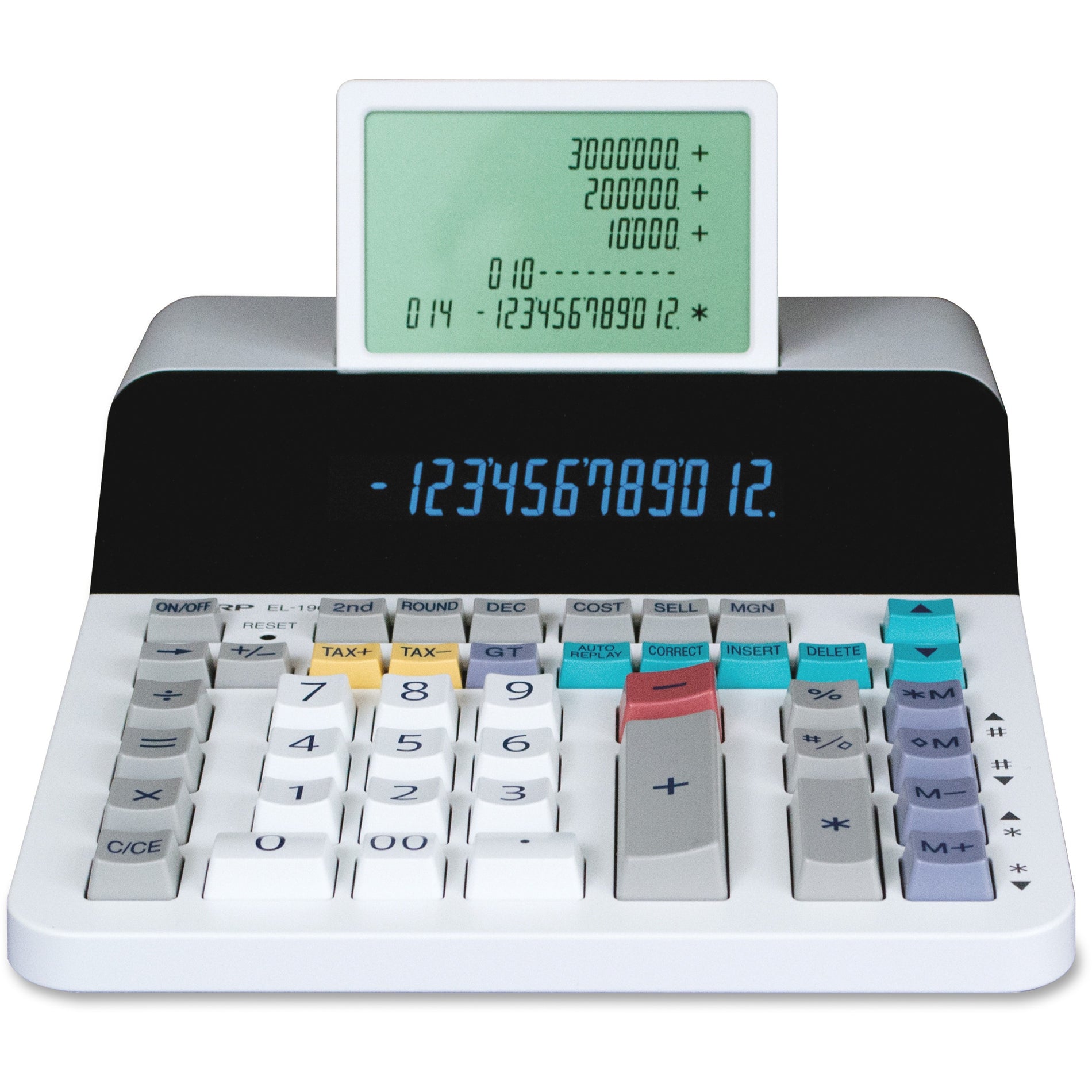 Sharp Calculators EL1901 12-Digit Paperless Printing Calculator, LCD Display, AC/DC Power Supply