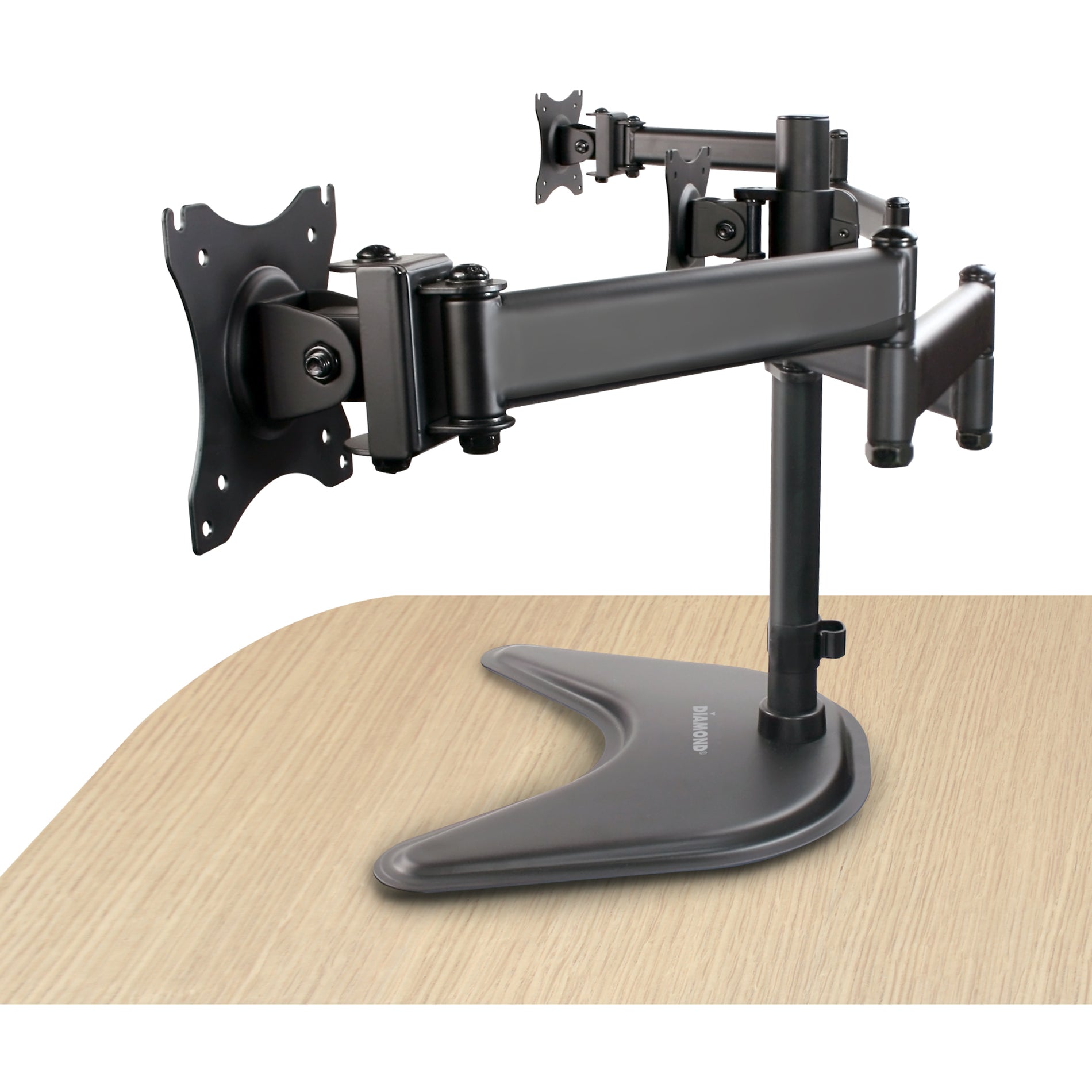 DIAMOND DMTA310 Ergonomic Articulating Triple Arm Display Table Top Mount, 360° Swivel, Cable Management, Height Adjustable [Discontinued]