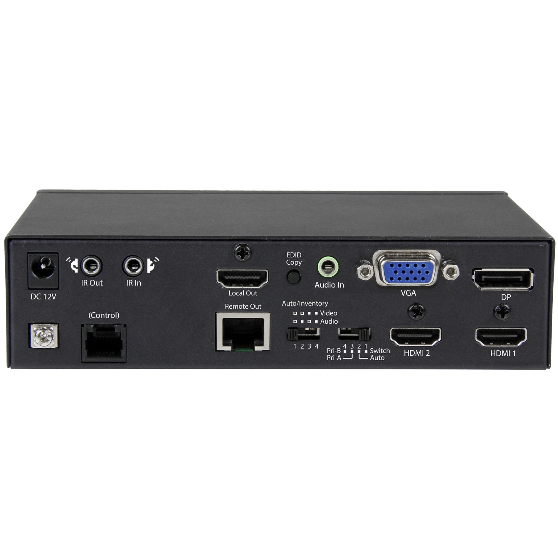 StarTech.com STDHVHDBT Multi-Input HDBaseT Extender with Built-in Switch - DisplayPort VGA and HDMI Over CAT5 or CAT6 - Up to 4K, up to 230 ft
