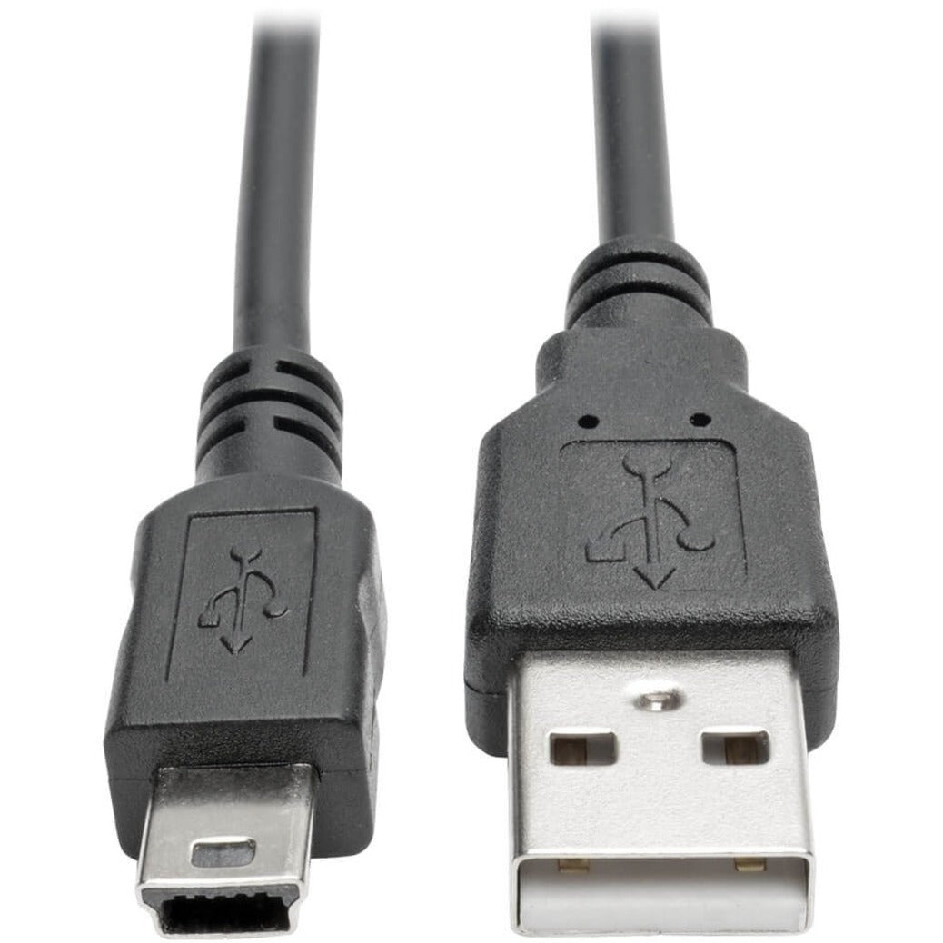 Tripp Lite U030-006-COIL USB 2.0 Hi-Speed A to Mini-B Coiled Cable (M/M), 6 ft, EMI/RF Protection, Tangle-free, Strain Relief, Molded, Flexible, Rugged, Noise Protection