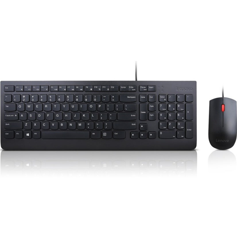 Lenovo 4X30L79883 Essential Wired Keyboard and Mouse Combo, English (US), TÜV Certified
