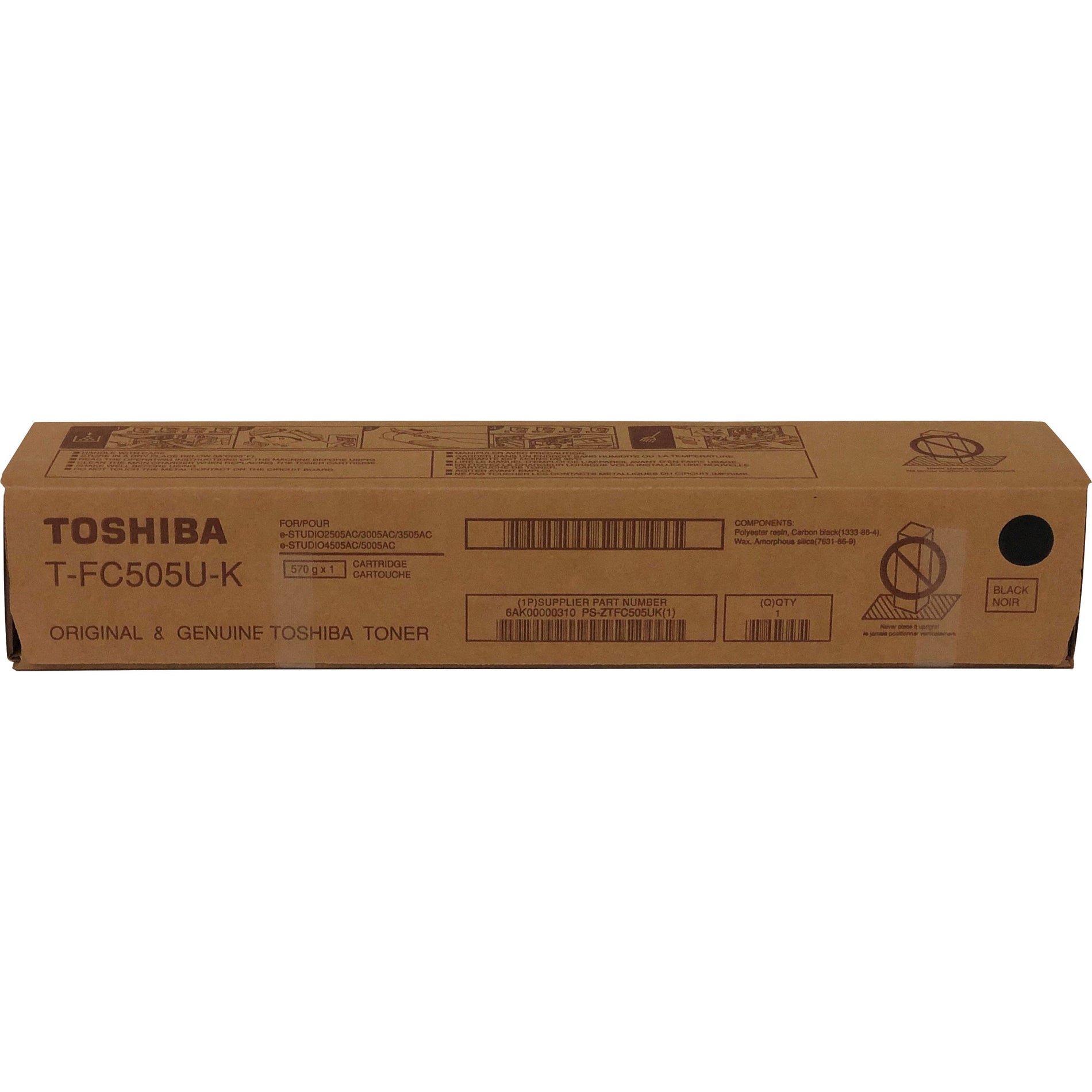 Toshiba TFC505UK E-Studio 2505/5005AC Toner Cartridge, Black - 38400 Pages