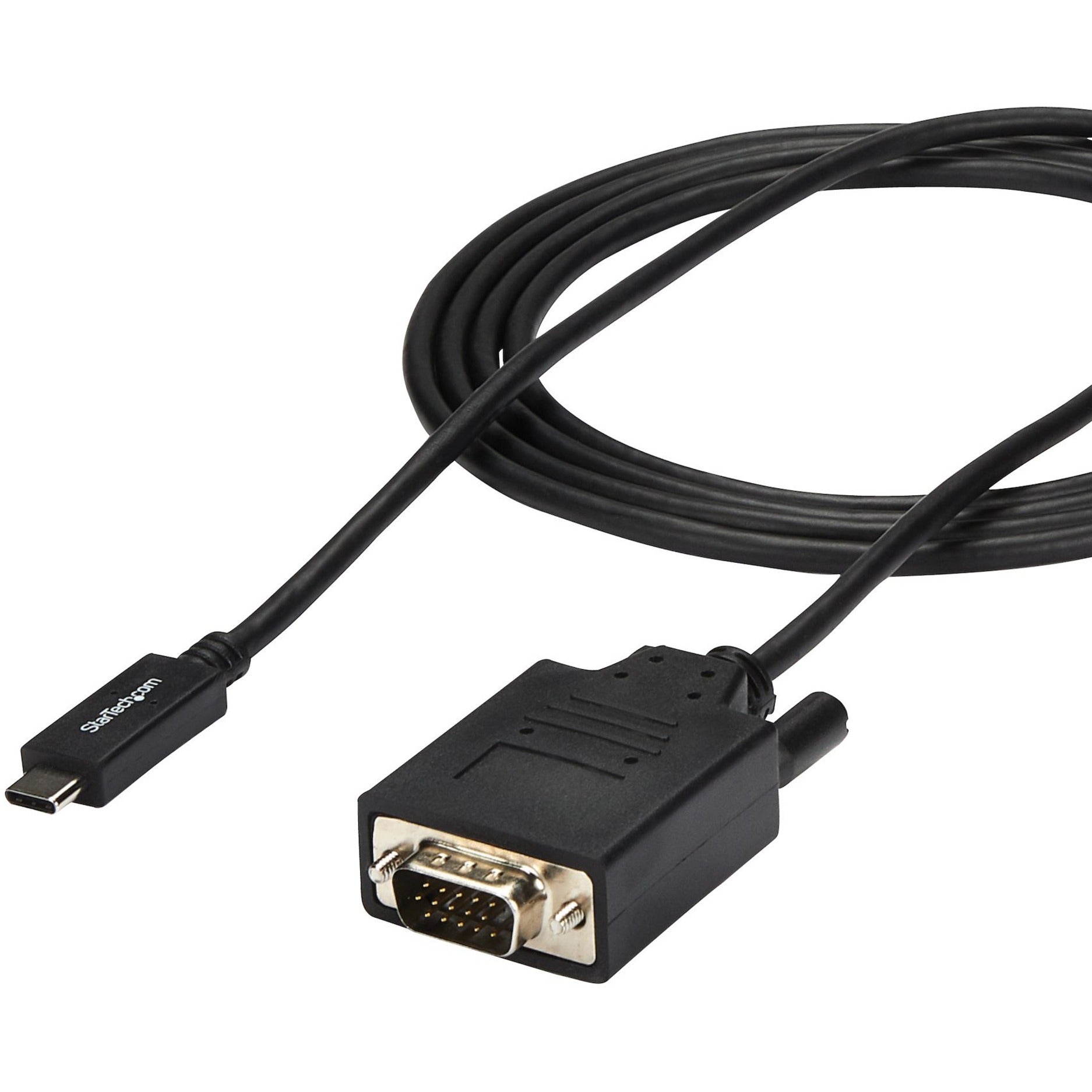 StarTech.com CDP2VGAMM2MB USB C to VGA Cable - USB Type C to VGA - 1920 x 1200, Black, 6 ft
