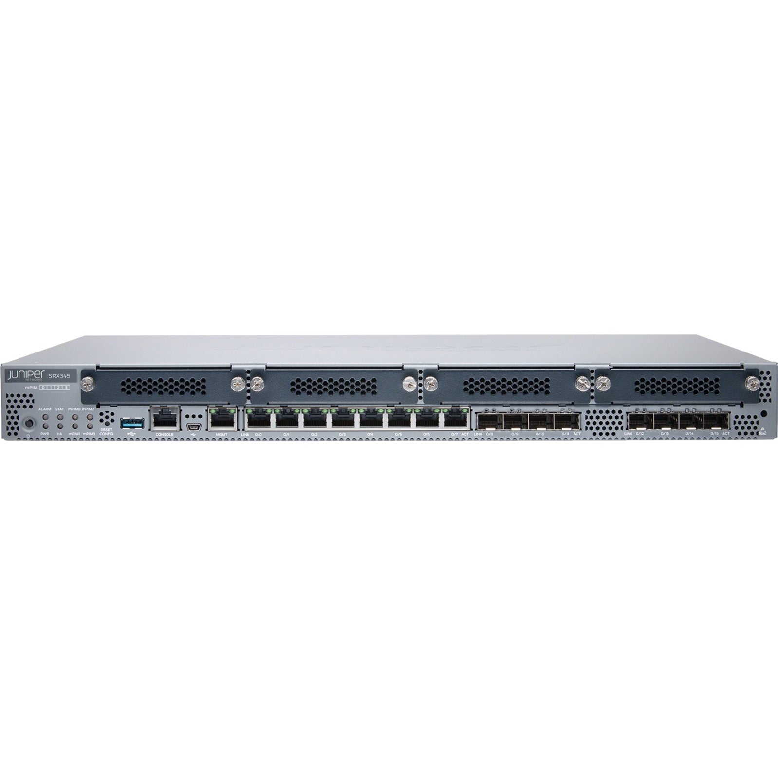 Juniper SRX345-TAA SRX345 Router, Gigabit Ethernet, 8 Ports, 1U Rack-mountable