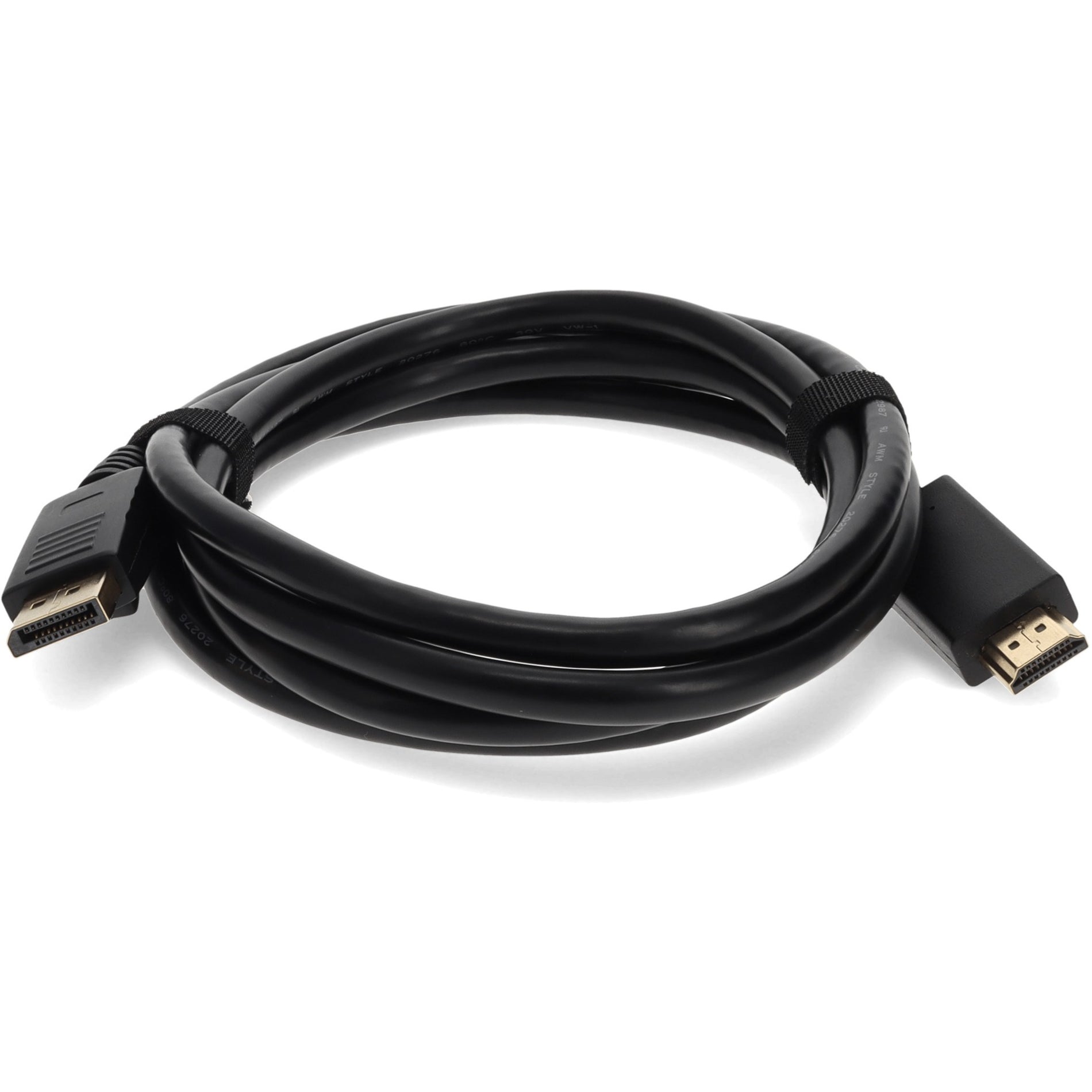 AddOn DISPORT2HDMIMM6F 6ft DisplayPort Male to HDMI Male Black Cable, 3 Year Warranty, 6 ft Length