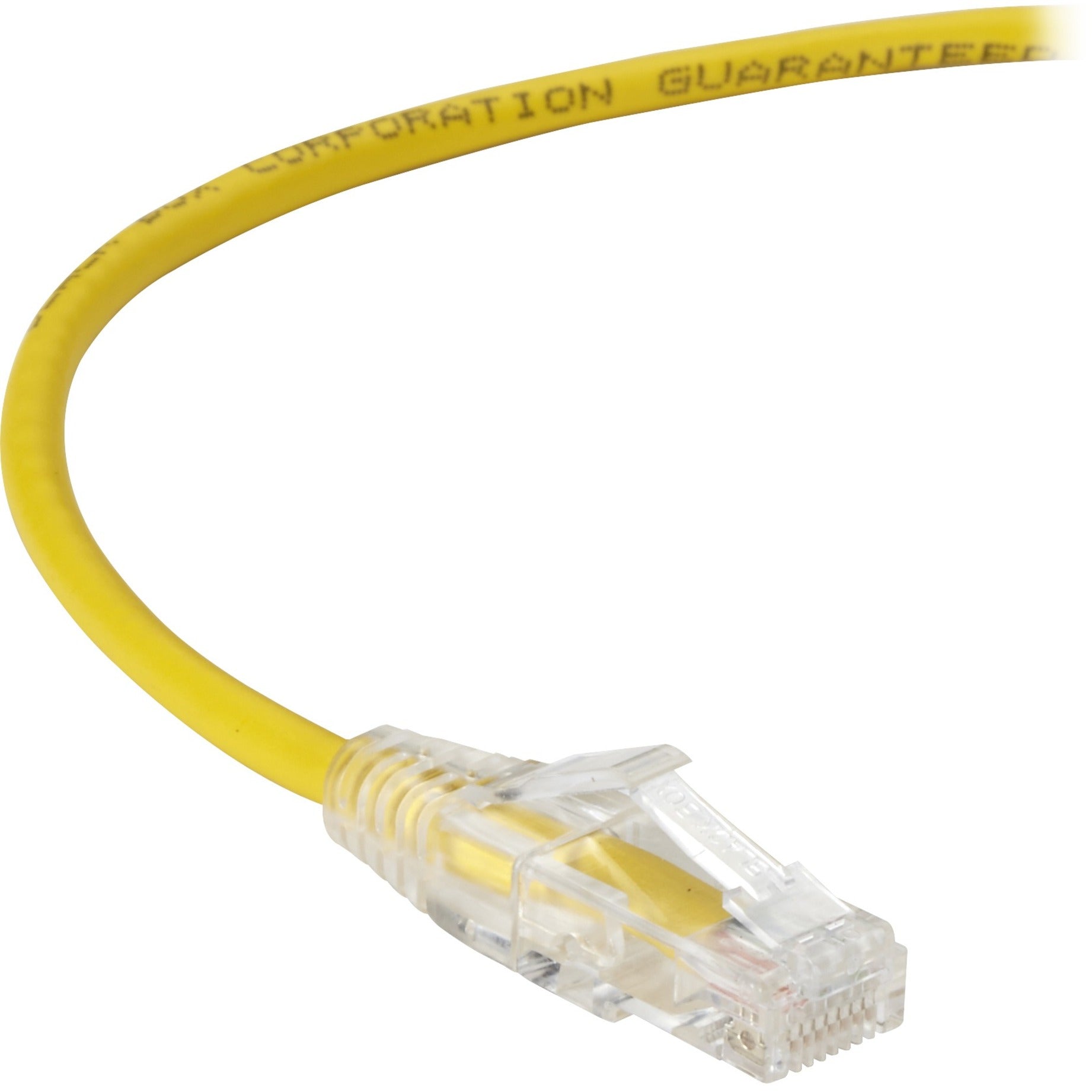 Black Box C6APC28-YL-01 Slim-Net Cat.6a UTP Patch Network Cable, 1 ft, 10 Gbit/s, Snagless Boot
