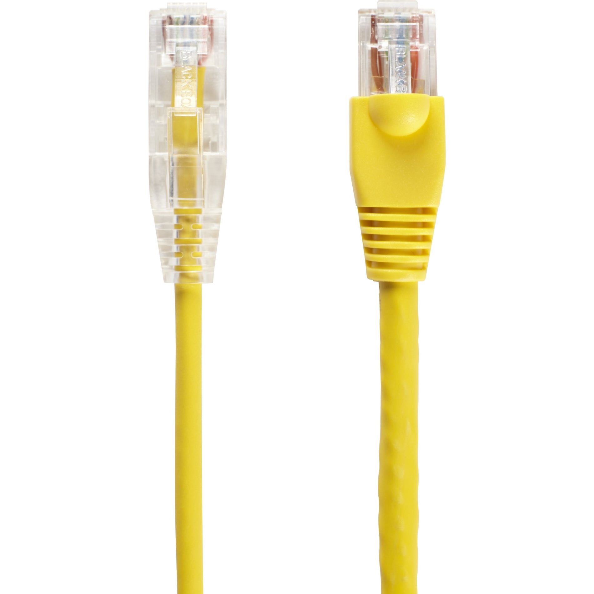 Black Box C6APC28-YL-01 Slim-Net Cat.6a UTP Patch Network Cable, 1 ft, 10 Gbit/s, Snagless Boot