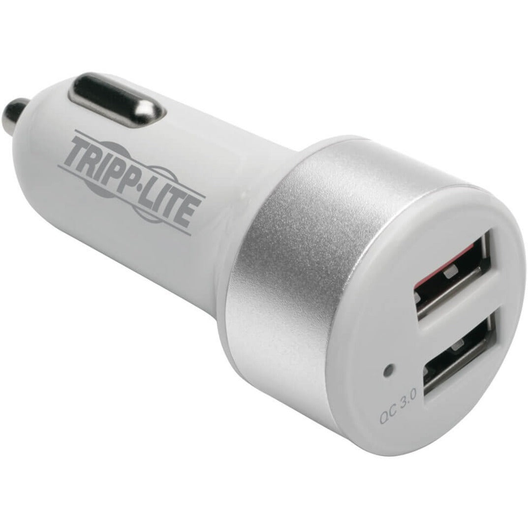 Tripp Lite U280-C02-S-QC3 Dual-Port USB Car Charger, Qualcomm Quick Charge, for Tablets and Cell Phones