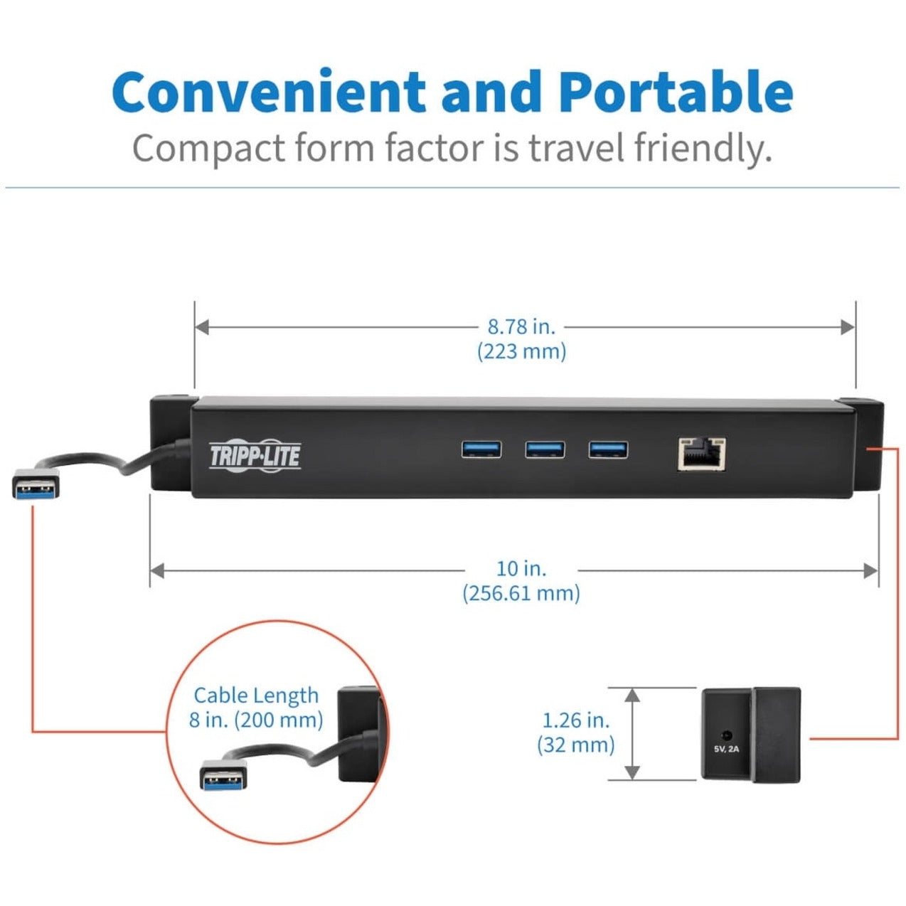 Tripp Lite U342-GU3 USB 3.0 Docking Station for Microsoft Surface and Surface Pro, USB-A and Gigabit