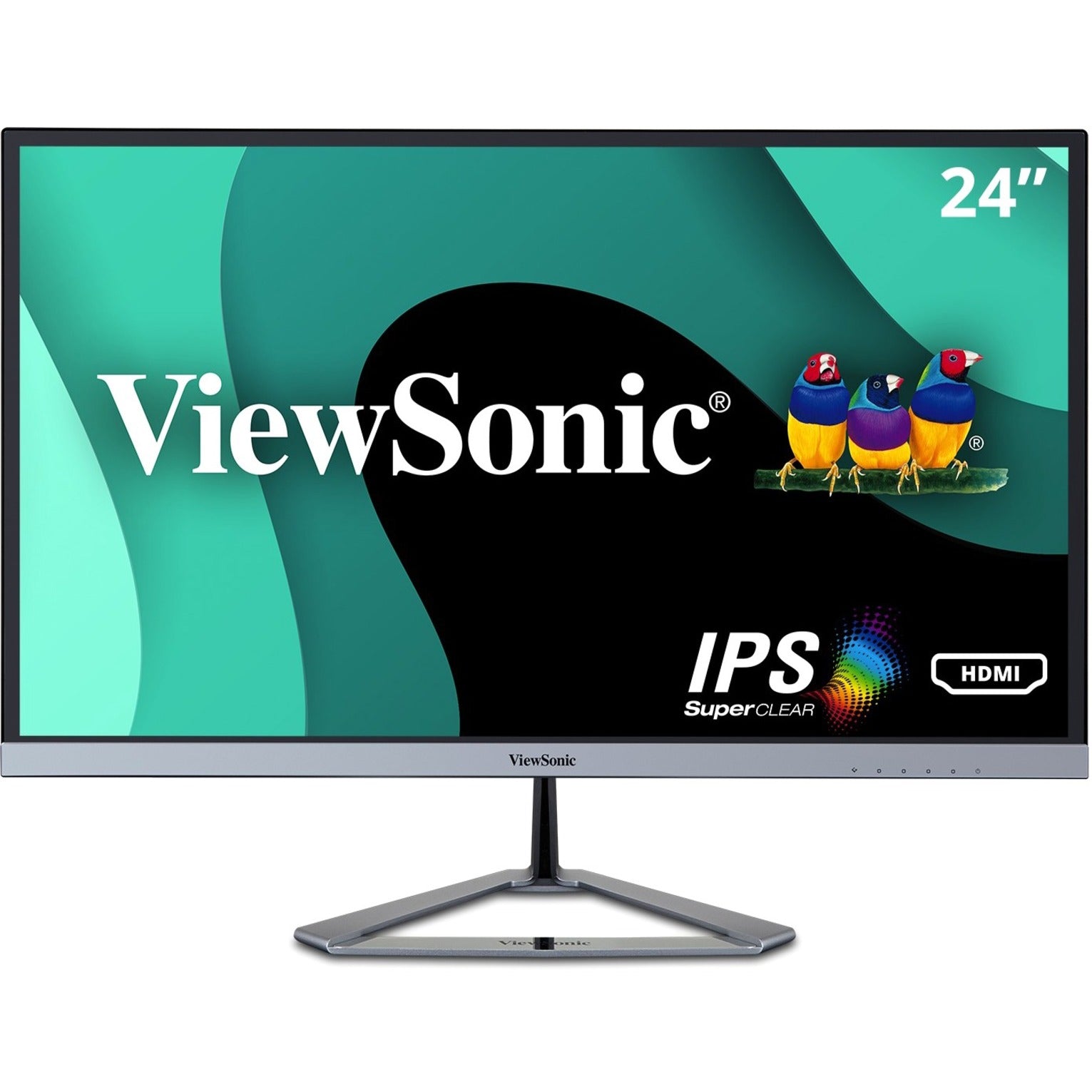 ViewSonic VX2476-SMHD 24 IPS Frameless LED Monitor HDMI, DisplayPort, Full HD, 4ms Response Time