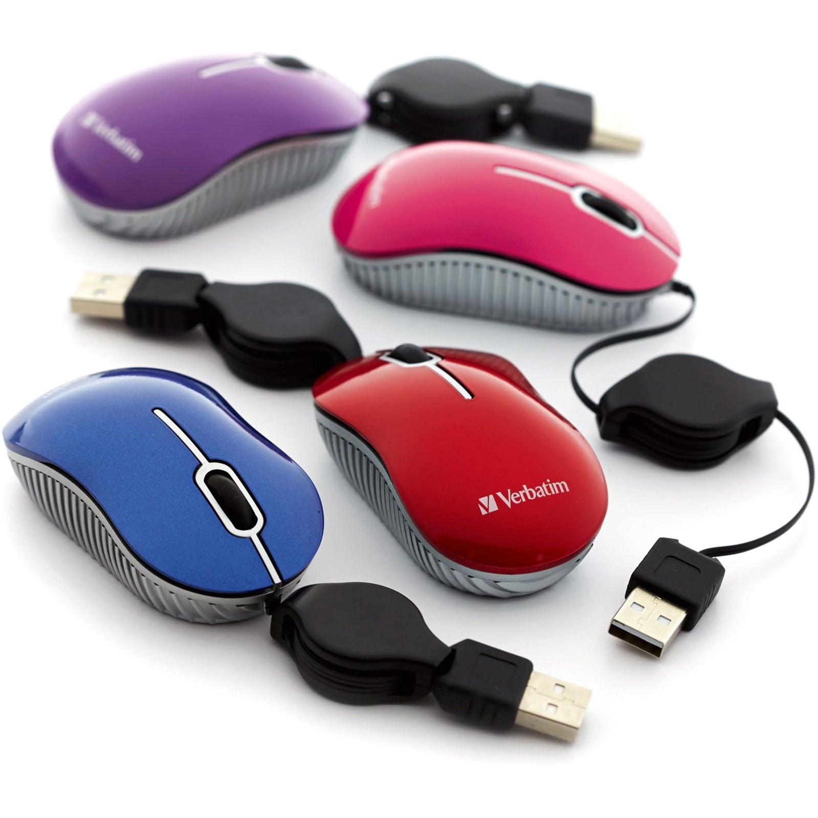 Verbatim 98618 Mini Travel Optical Mouse, Pink, USB 2.0, 1 Year Warranty