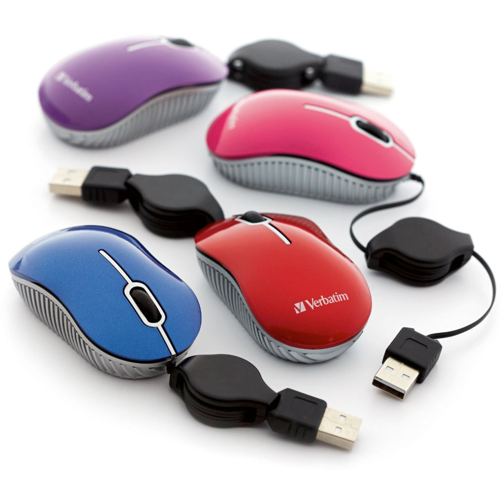 Verbatim 98616 Mini Travel Optical Mouse - Blue, USB 2.0, Scroll Wheel