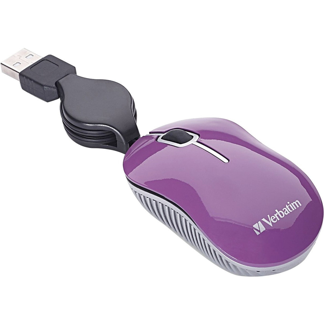 Verbatim 98617 Mini Travel Optical Mouse, Purple, Scrolling Wheel, USB 2.0