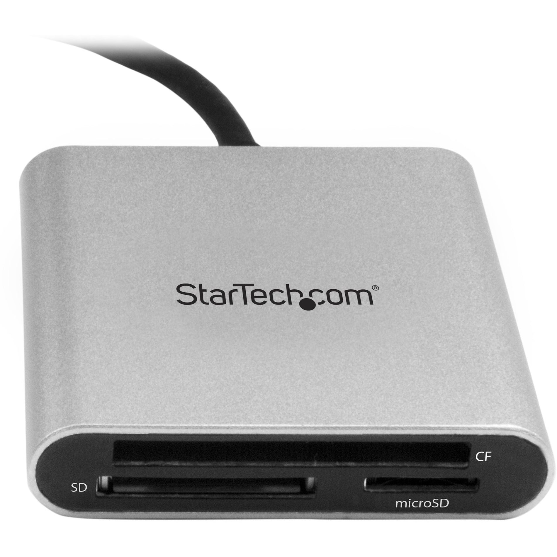 StarTech.com FCREADU3C Flash Reader, USB 3.0 Multi-Card Reader / Writer with USB-C - SD microSD and CompactFlash Card Reader w/ Integrated USB-C Cable