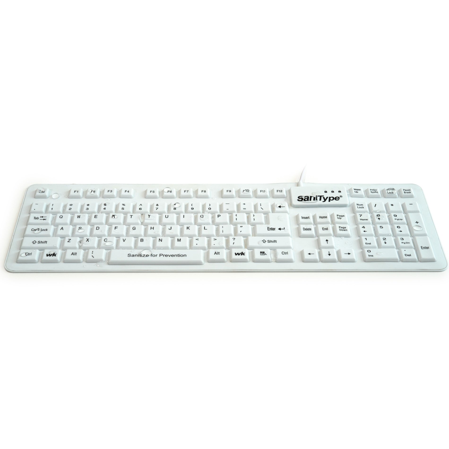 SaniType KBSTFC106-W SaniType Washable "Soft-touch Comfort" Hygienic Keyboard (USB), Waterproof, Insoft-touch Comfortin W