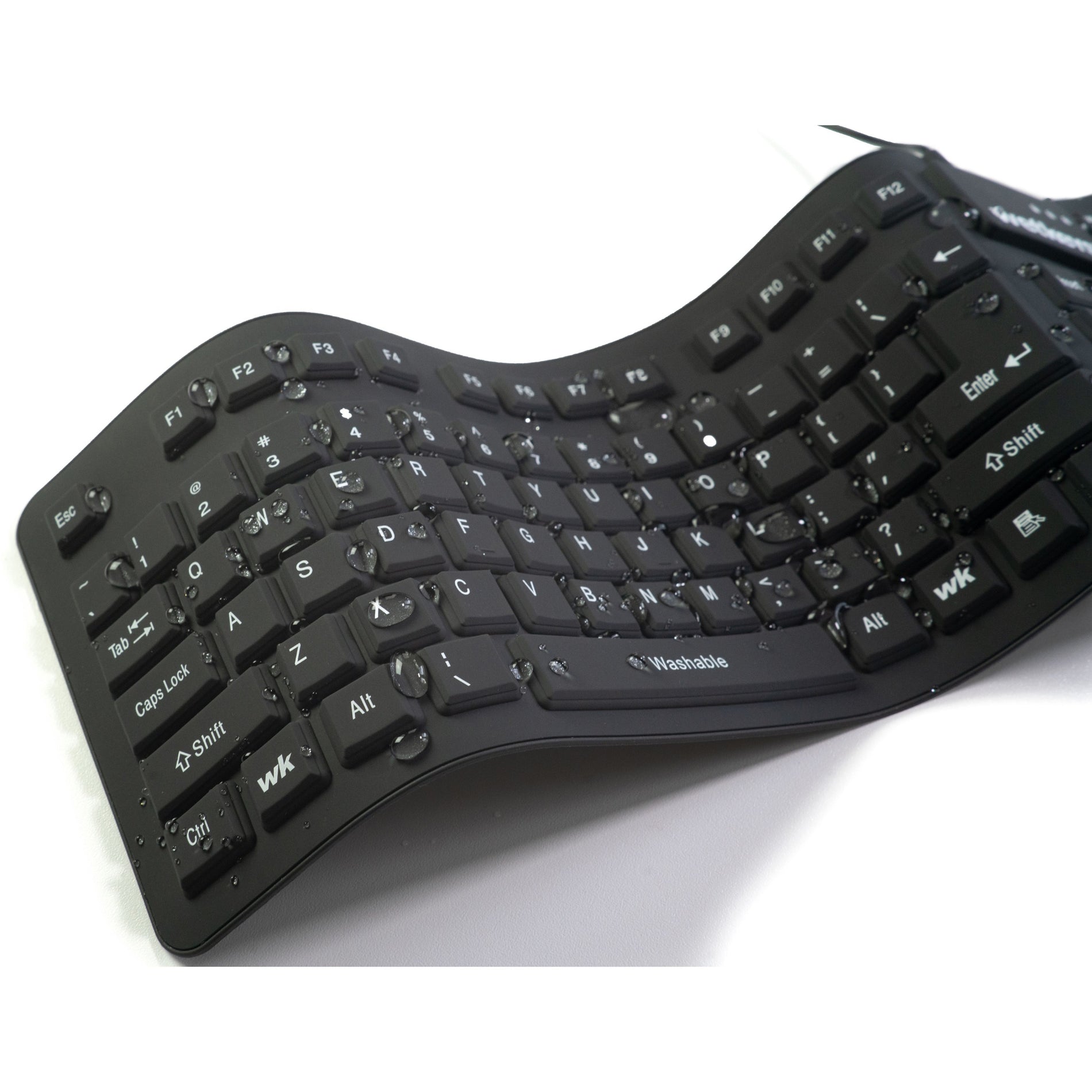WetKeys Washable Keyboards KBWKFC106-BK Waterproof "Soft-touch Comfort" Professional-grade Keyboard, USB Black