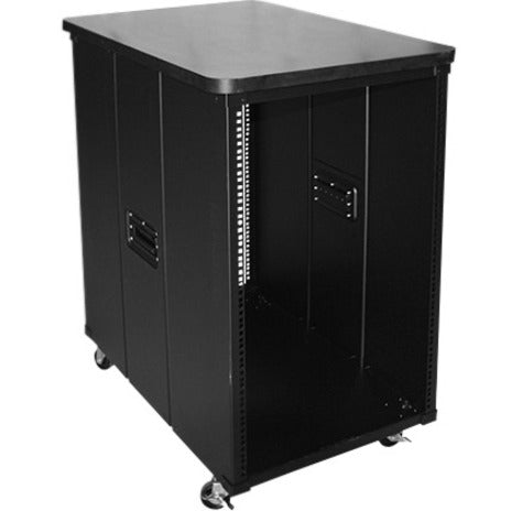 Claytek WD-1560-WT 15U 600mm Depth Simple Server Rack with Wood Top, Floor Standing, 220 lb Capacity